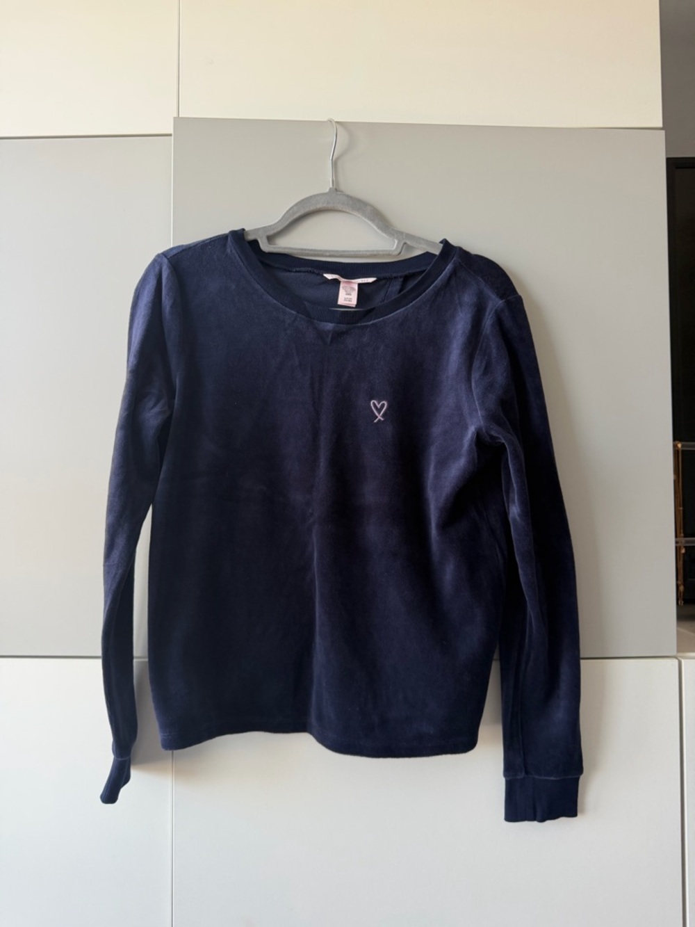 Victoria's Secret Navy Sweatshirt with Pink Heart Detail